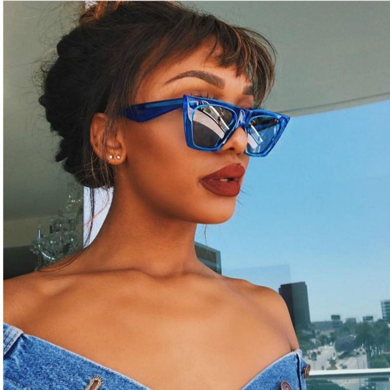 Famous Square Lady Polarized  Cat Eyes Colorful Sunglasses Retro Vintage Trend Oversized sunglasses With UV400 Protection