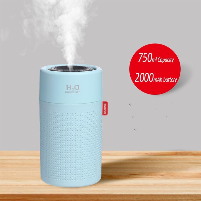 Wireless Air Humidifier USB Portbale Aroma Diffuser 2000mAh Battery Rechargeable Umidificador Essential Oil Humidificador Mist Maker