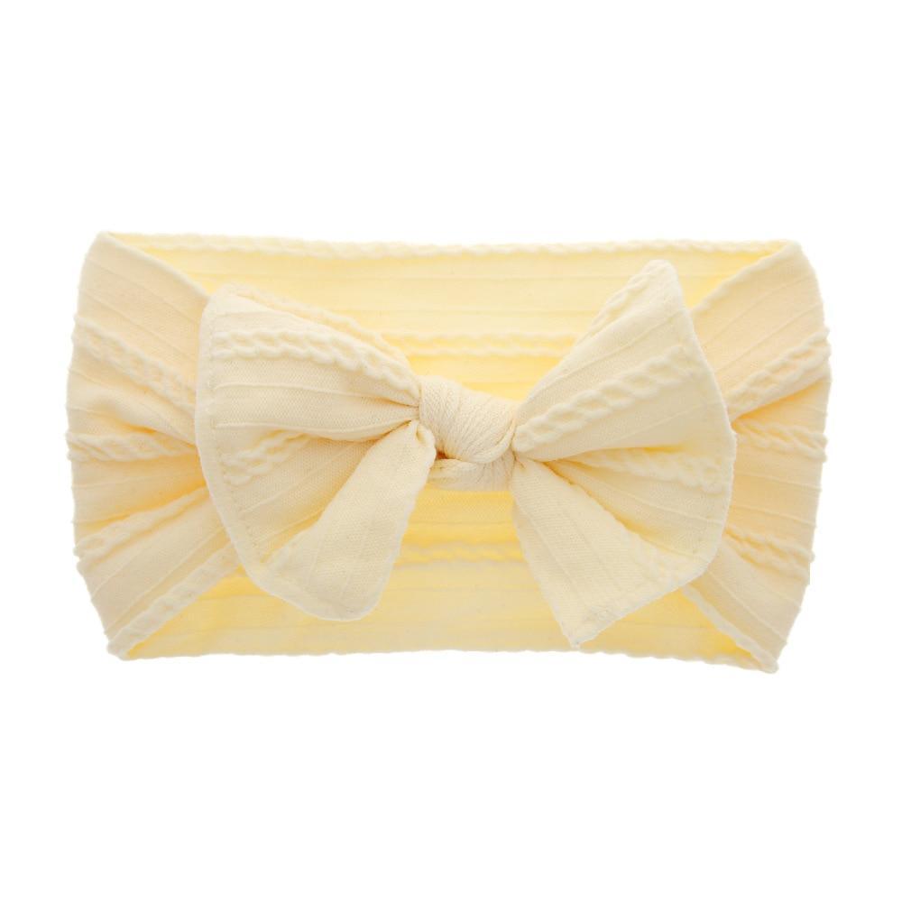 Big Bow Soft Nylon Headbands Flower Print Nylon Turban Hairband Oversize Bunny Bow For Baby Kids