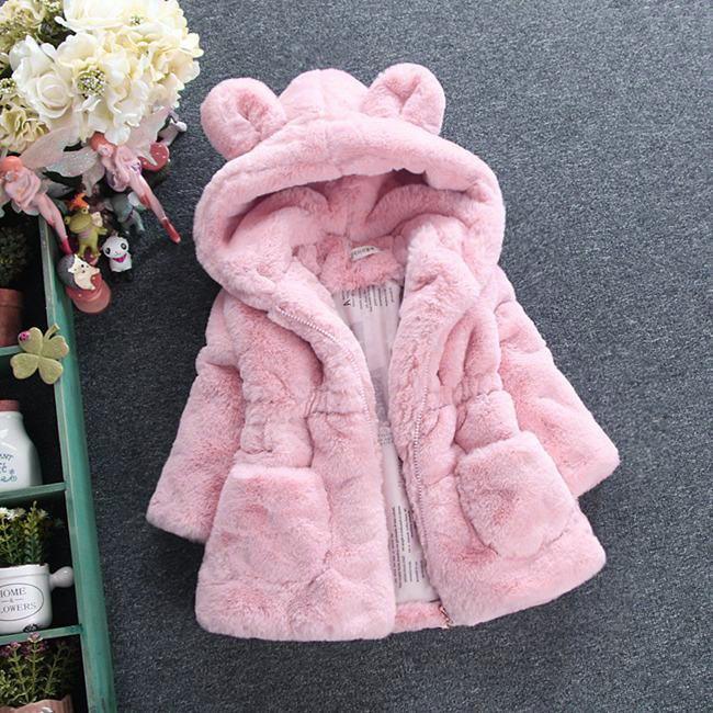 Luxury Modern Girls Winter Jackets Newborn Coat Hooded Baby Jacket For Girls