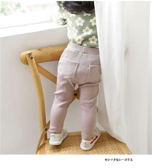 Baby Girls Leggings Cotton Pants Spring Autumn Kids Girls Pants Fashion Solid Long Trousers Children's Pants