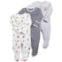 3Pcs Baby unisex Rompers  Long Sleeve Sleep suit Cartoon Jumpsuit Baby Pajamas Stes For Kids Between 0-12Months