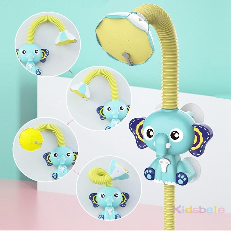 Baby Learning Colorful Bath Toys Game Elephant Shower Electric Water Spray Toy For Kids Swimming Fun Bathroom Toys