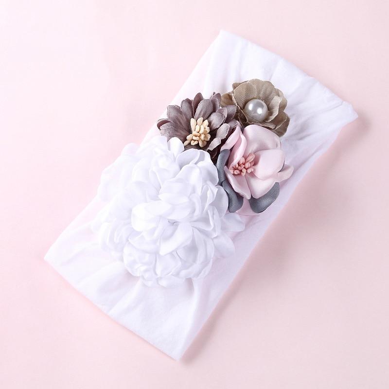 Handmade Flower Baby Headbands For Newborn Girls Nylon Elastic Hair Bands Headwear For Baby Girls