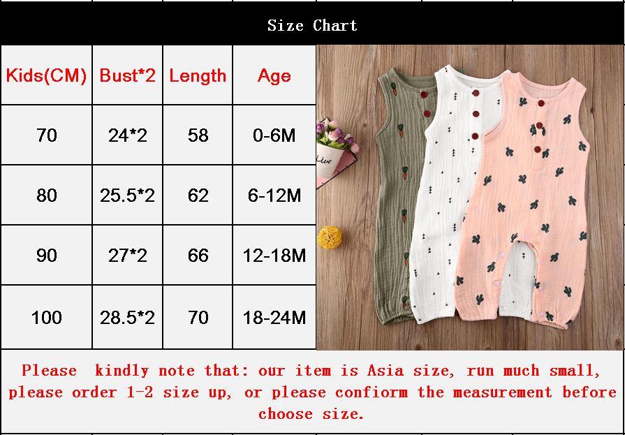 Baby Romper Sleeveless Newborn Baby Girl Boy Clothes Cactus Print Romper Jumpsuit Soft Baby Outfit One Piece Jumpsuit Pajamas