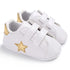 Newborn Shoes Star First Walkers Kids Toddlers Lace Up PU Leather Soft Soles Sneakers 0-18 Months