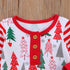 Newborn Baby Girl/Boys Christmas Long Sleeve Round Neck  Tree print Romper for Infant In New Year Design