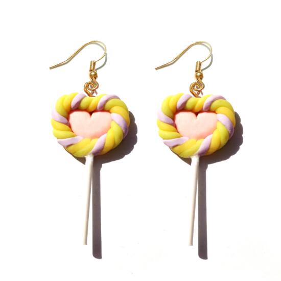 Interesting Modern Luxury Earrings For Women Resin Lollipop Drop Custom Made Handmade Cute Girls Cotton Candy Gift Style For Woman and Girls