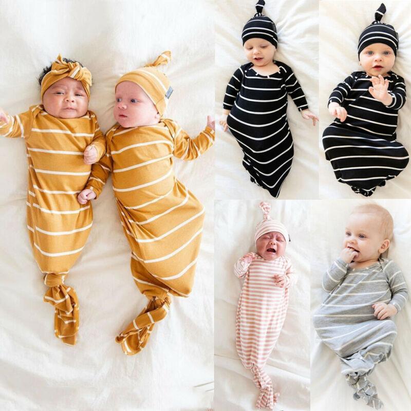 Cute Baby Sleeping Bags Newborn Infant Swaddle Wrap Envelope Baby Blanket Striped Swaddling Wrap Sleep Sack