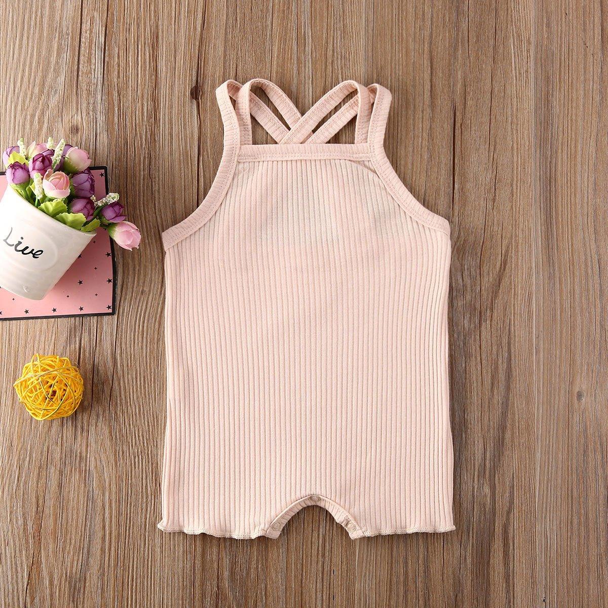 Luxury Modern Baby Kids Boy and Girl Infant Romper Jumpsuit Cotton Outfits Set Ribbed Solid Clothes For Kids