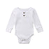 Newborn Infant Baby Girl Boy Ribbed Bodysuit  Ruffle  Long Sleeve One-Pieces Solid Jumpsuit Outfits For Girls