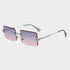 Fashion Rimless  Women Trendy Small Rectangle Sunglasses With High Quality metal frame And UV400 Protection