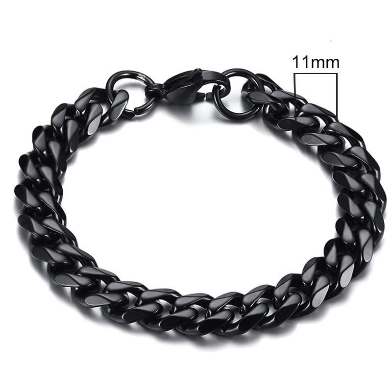 Luxury Popular Mens Simple 3-11mm Stainless Steel Curb Cuban Link Chain Bracelets for Women and Men Unisex Wrist Jewelry Brecelet