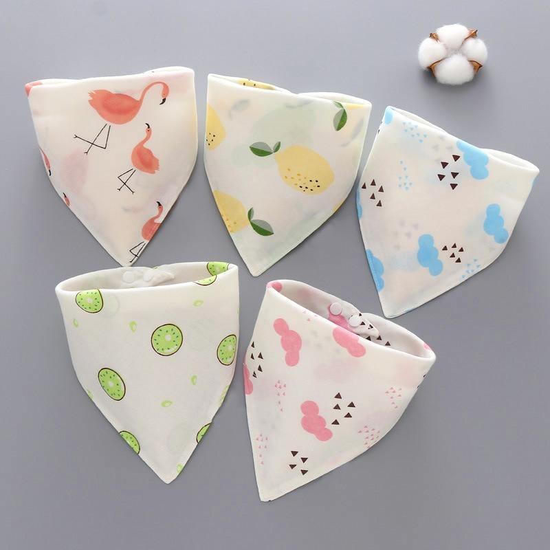 Modern 5PCS/Pack Cotton Baby Bibs 4 Lyers Girls Boys Triangle Feeding Burp Cloth  Collar Scarf For Feeding