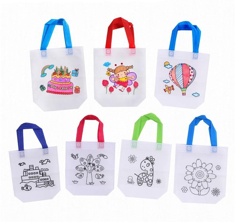 6Pcs Antistress Children Eco-friendly Graffiti Bag Kinderarten For  Hand Paiting For Kids