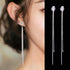 New Luxury Long Crystal Tassel In Gold Color Dangle Earrings For Women