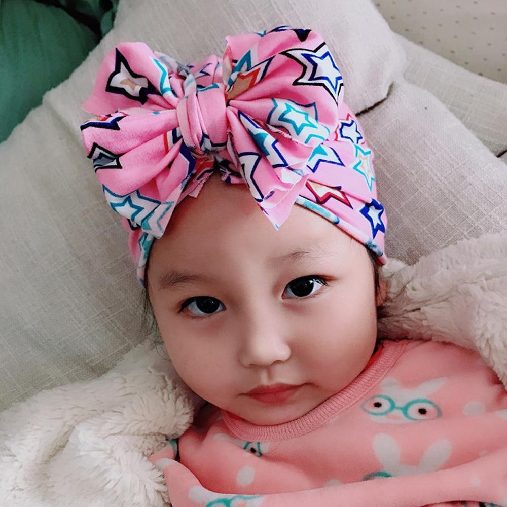 Cute Baby Hat Toddler Kids Soft Cotton Turban Beanies Hat Boy Girl Floral Bowknot Head Wraps