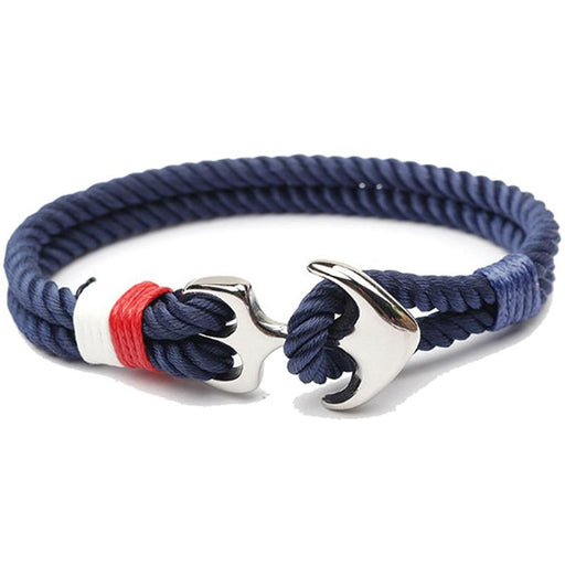 Men Bracelet Stainless Steel Anchor Bracelets Trendy Nautical Survival Nylon Rope Chain Armband Women Paracord Charm Bracelet