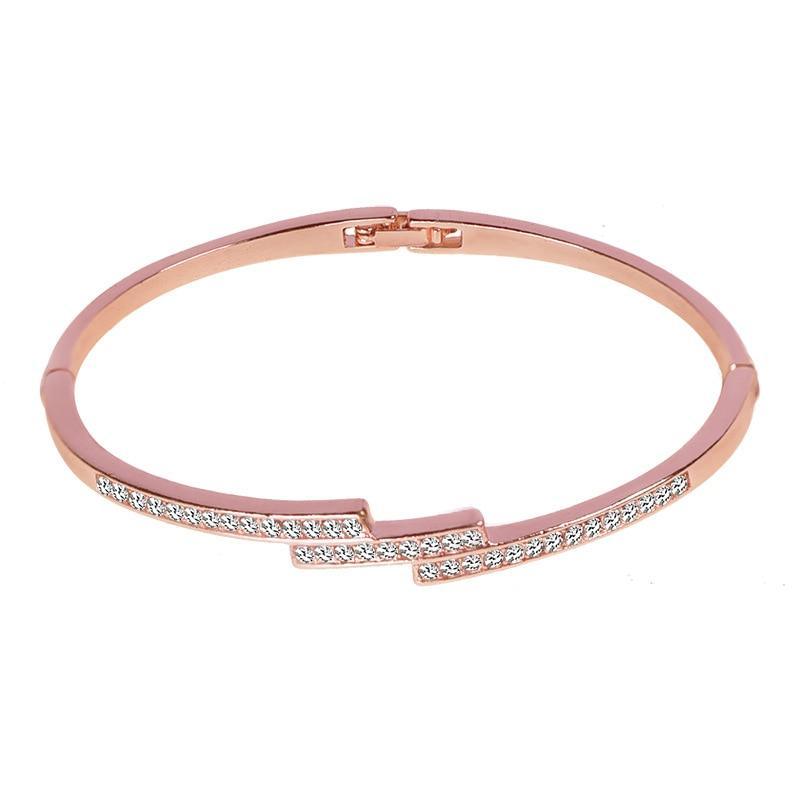 Rose Gold Stainless Steel Bracelets & Bangles Female Heart Forever Love Charm Bracelet For Women