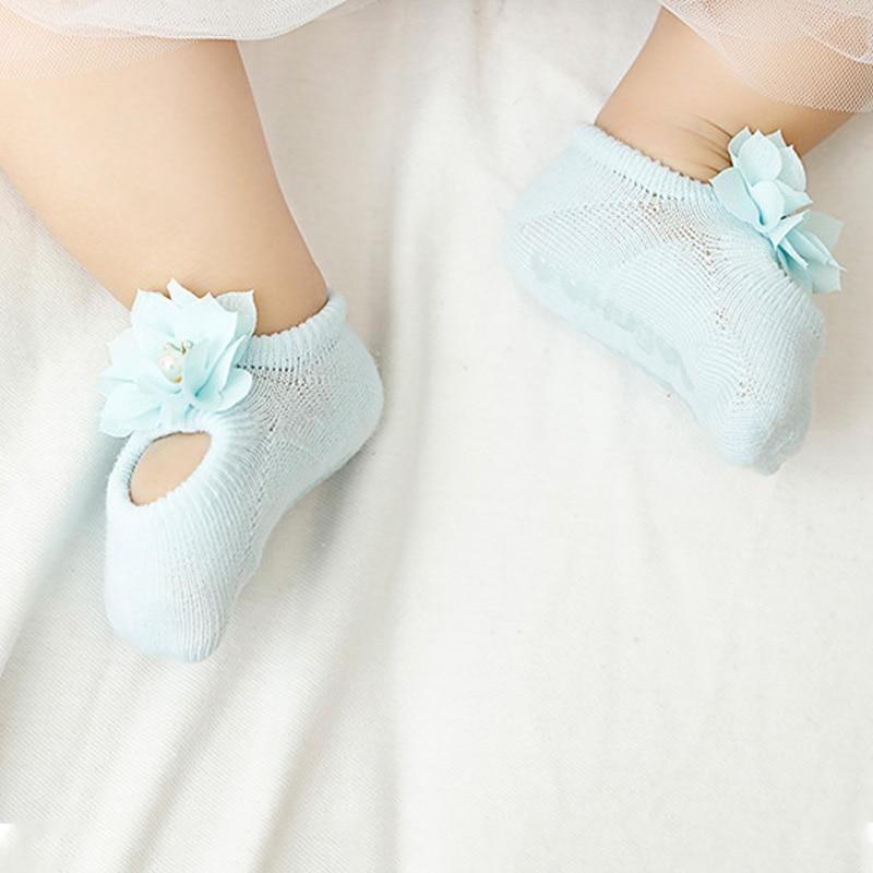 Baby Girl  Anti-Slip Cotton Bow Lace Flower Floor Socks Spring Socks Excellent Quality Everyday Wear