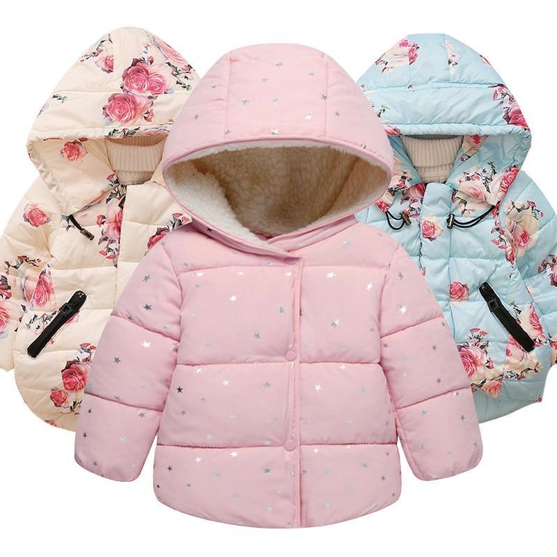 Luxury Modern Designer New Winter Baby Outerwear Hooded Printed Cotton Padded Jacket and Coats For Babies and Girls Kids