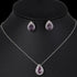 Modern Water Drop Cubic Zirconia Elegant Wedding Jewelry Sets Inlay Luxury Amazing Crystal Bridal Jewelry Set