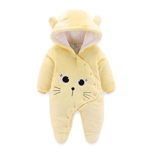 Newborn Winter Hoodie Baby Rompers Outwear Infant Baby Jumpsuit 3M -12M For Girls and Boys Winter Romper