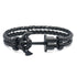 Luxury Modern Handmade Stainless Stell Men Anchor Bracelet made of Nylon in Navy Blue Color For Man