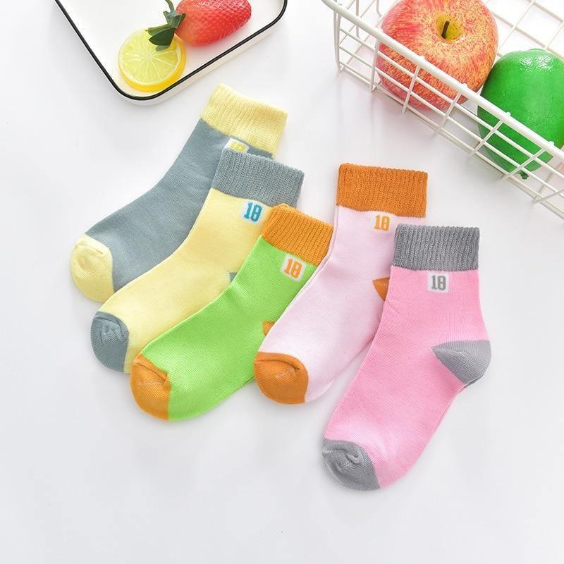 5 Pairs Baby Boys Winter Socks Cartoon Bear Kids Spring Autumn Cotton Breathable For Kids