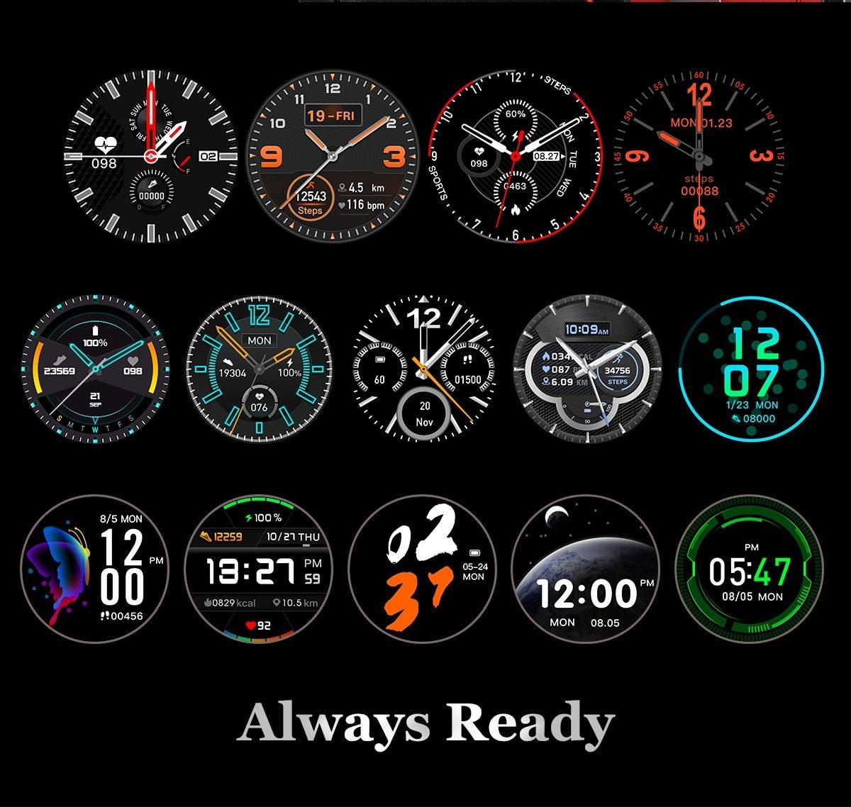 Modern Full Round Touch Display Smart Watch for Men In Business Luxury Style With IP68 Waterproof Protection and Heart Rate Blood Pressure Monitor 5 Days Standby Smartwatch