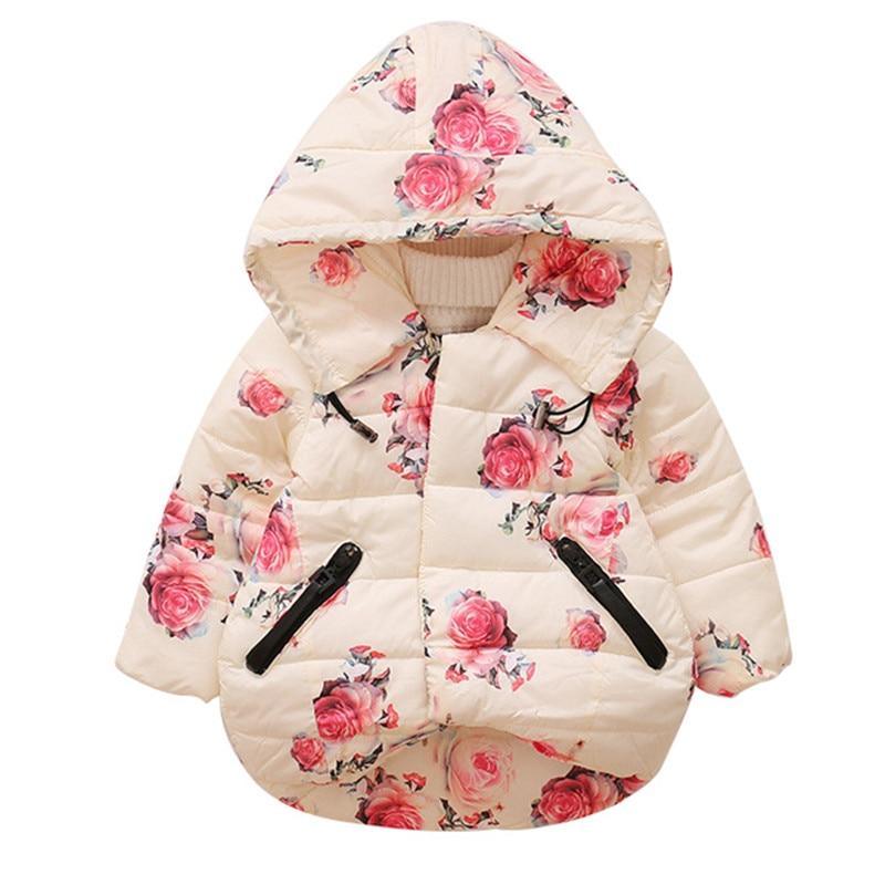 Modern Designer New Winter Baby Outerwear Hooded Printed Cotton Padded Jacket and Coats For Babies and Girls Kids