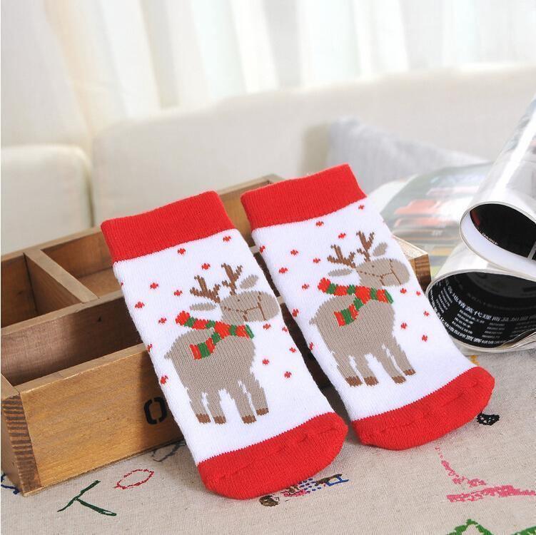 Luxury Christmas Cotton Winter Autumn Baby Girls Boys Kids Socks Children Terry Snowflake Elk Santa Claus Christmas Sokcs for Kids