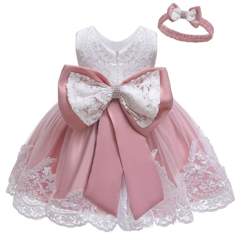 Luxury Modern Baby Girl Christmas Dress Newborn Baby Girls Bow Dresses For Baby 1st Year Birthday Party