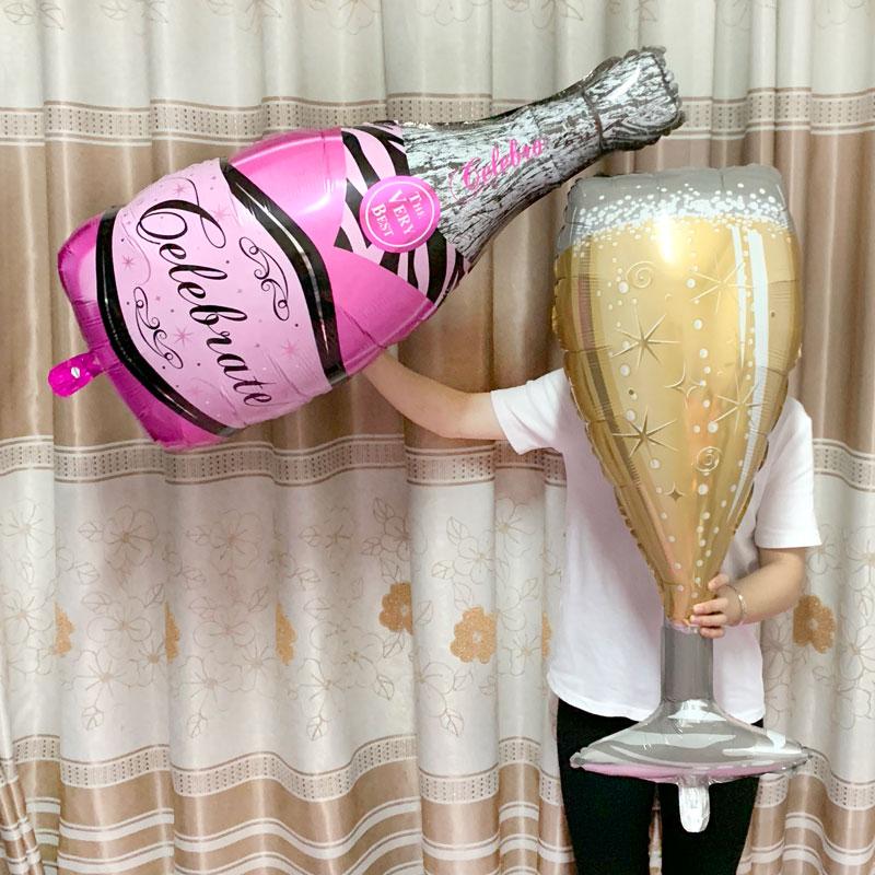 Big Helium Balloon In Several Luxury Design Champagne Goblet Balloons For Wedding Birthday Party Decorations Adult Kids Ballons