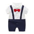 Style Summer Baby Boy girl Rompers 100% Cotton Gentleman Romper Toddler Kids Jumpsuits For Boys