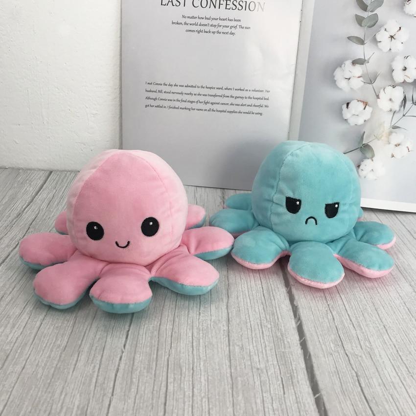 Reversible Flip Octopus Plush Stuffed Toy Soft Animal Home Accessories Cute Animal Doll Children Gifts Baby Plush Toy For Kids