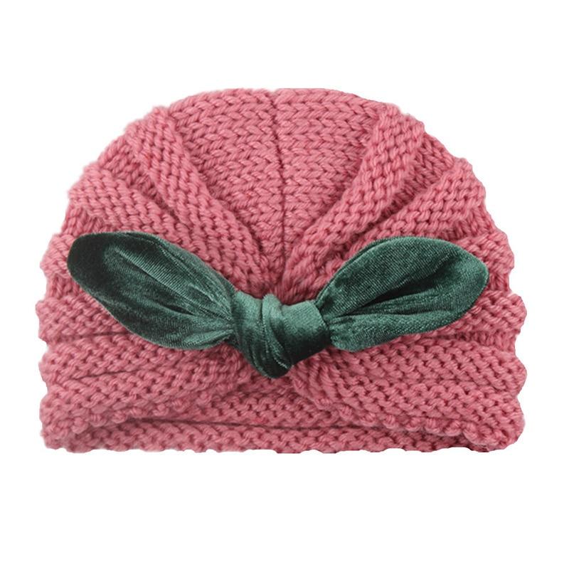 Handmade Knitted Winter Baby Hat for Girls Candy Color Enfant Baby Beanie Turban Hats Newborn Baby Cap