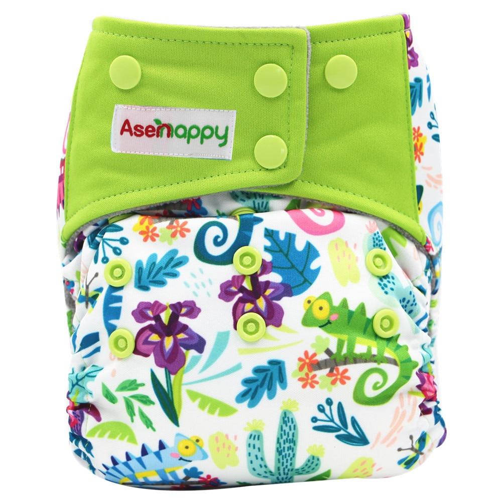 Colorful Modern Baby Cloth Diaper Bamboo Charcoal Nappy All-in-one Diapers sewn 3 Layers Micro fleece Insert Inside Reusable Diaper For Baby and Kids For Unlimited Use