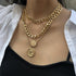 Jewelry Set Big Coin Pendant Chunky Chain Necklace for Women Neck Choker Luxury Jewelry Gift For Girls In Cool Style