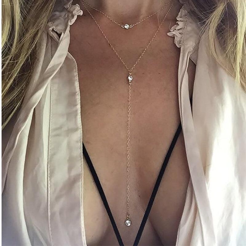 Modern Vintage Multilayer Crystal Gold Choker Pendant Necklace For Women Luxury Jewelry Perfect Gift Cool Style