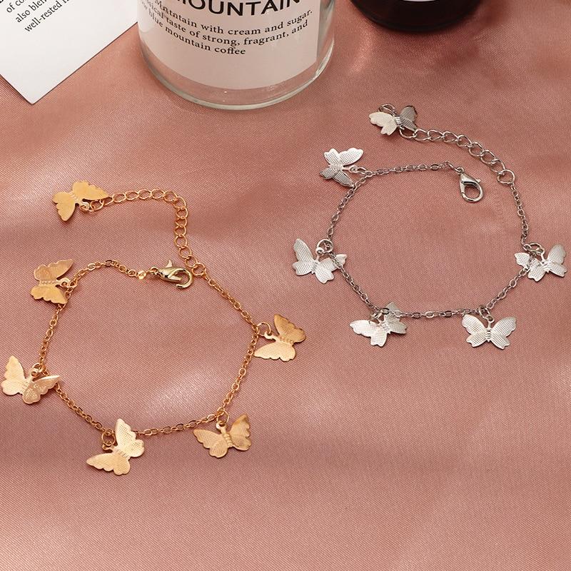 New Modern Arrival Single Layer Amazing Butterfly Bracelet Elegant Simple Girls Sweet Butterfly Pendant Charm Bracelets Hand Jewelry Gifts Luxury For Women