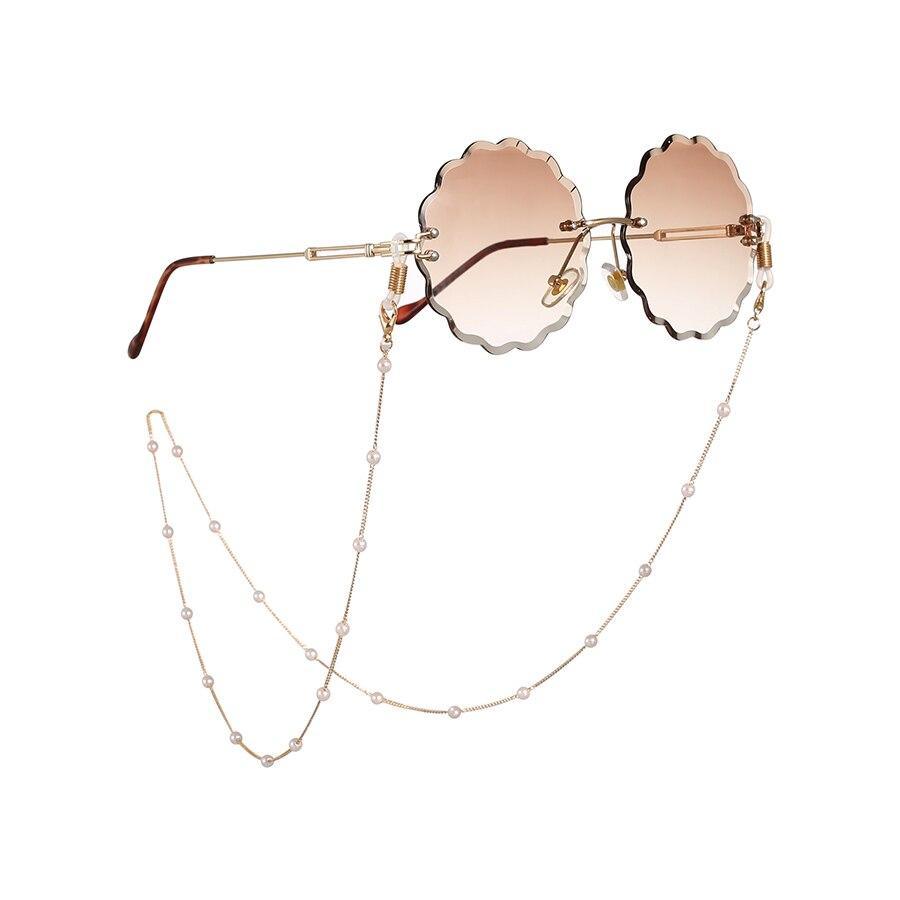 Luxury Reading Glasses Chain For Women Metal Sunglasses Casual Pearl Beaded Eyeglass Chain for Glasses