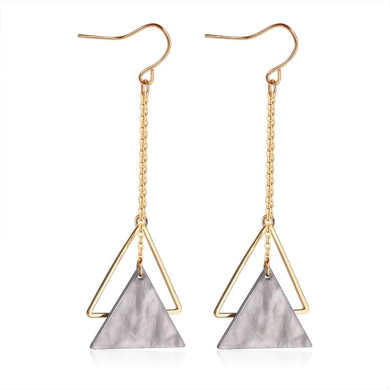 New Korean Heart Statement Drop Earrings  For Women In Fashion Vintage Geometric Acrylic Dangle Hanging Earring Jewelry Style