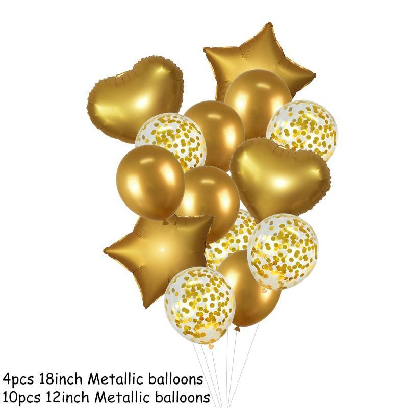 14Pcs Multi Confetti Balloons For Happy Birthday Party Balloons In Several Luxury Variant Helium Ballons For Celebrations for Boy Girls and  Babies party