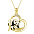 Modern Panda in Heart Statement Necklaces for Women Fashion Clear Crystal Cute Animal Necklace Wedding Jewelry Gift