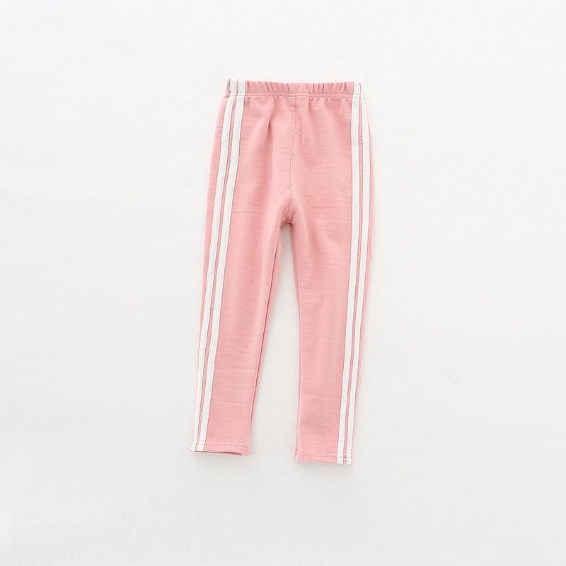 Cotton Four-color Baby Girl Sports Style Two Bars Stretch Pants 1 - 5 Years Old Autumn baby girls pants