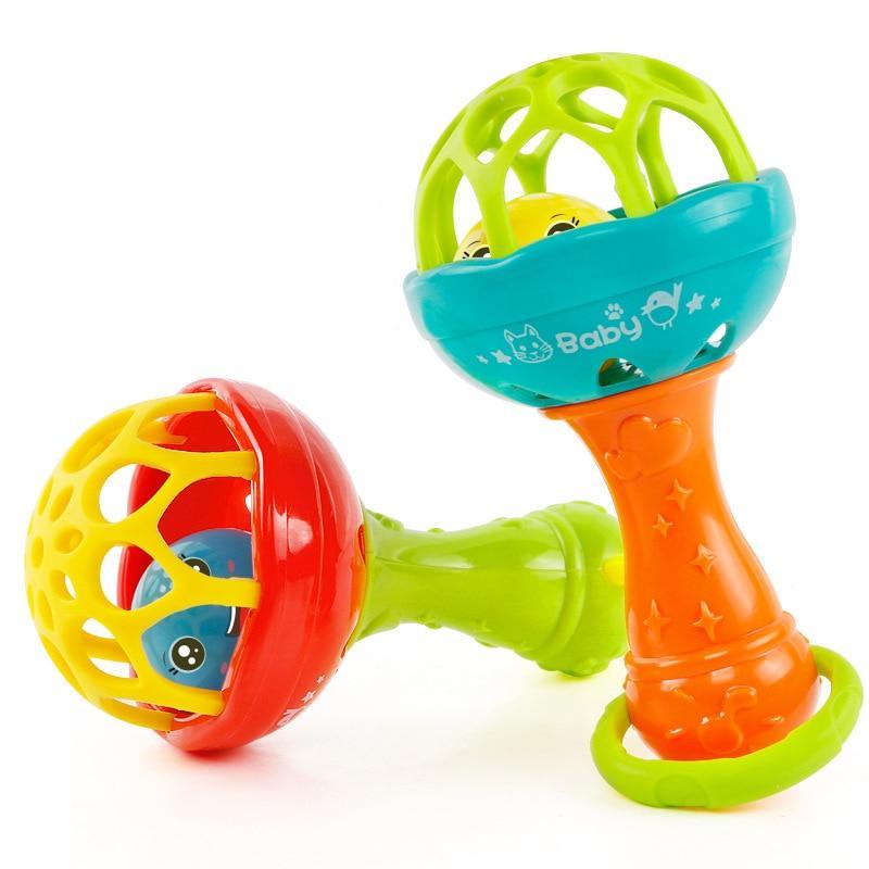 Baby Rattles toy Intelligence Grasping Gums Plastic Hand Bell Rattle Funny Educational Mobiles Toys For Baby and Kids