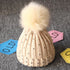 Fashion TrendBaby Girls Lovely Winter Warm Fur kintted Pompom Beanies Cap For Winter In Elegant Style