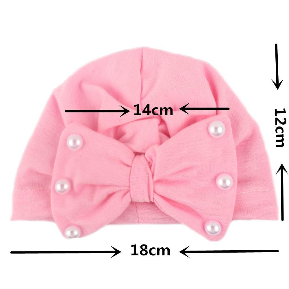 Modern Baby Hats Cute Rabbit Bow Knot with Pearls Baby Girl Hat with Pearls  for Kids In Diamond Luxury Style