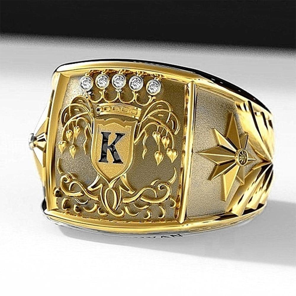 Luxury Modern Men Rings Creative Watch Shaped Two Tone Design Rings For Men Wedding Ring With Size 7-14 Male Jewelry In Elegant King Modern Viking Style